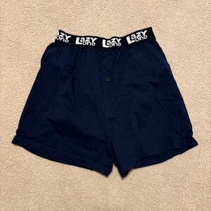 Lazy One Men's Navy Boxer Sleep Shorts with Shark Graphic
